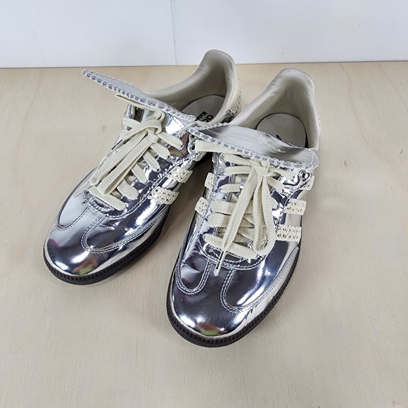 Silver adidas x Wales Bonner Samba shoes with crochet details. Size 8½ - Picture 3 of 11